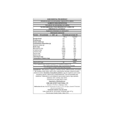 Imagen 2 del producto PRE ENTRENO CBUM ESSENTIAL 30 SV 411GR GRAPE - RAW