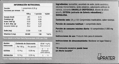 Imagen 2 del producto VITAMINA C 100MG 100 COMPRIMIDOS MASTICABLES - CREVET LIGHT