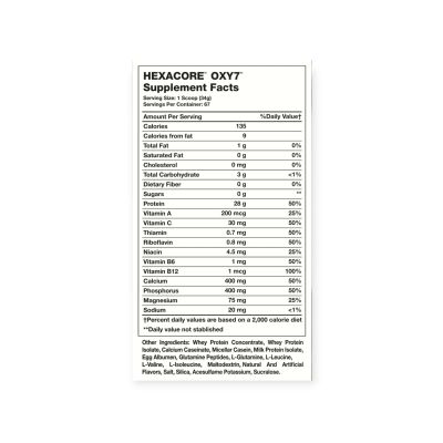 Imagen 2 del producto PROTEINA OXY 7 WHEY PROTEIN 5LBS 67 SV COOKIES - HEXACORE