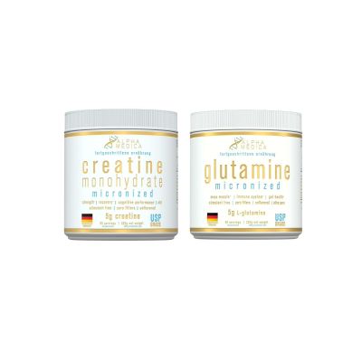 PACK CREATINA MONOHIDRATADA 300GR + GLUTAMINA 300GR - ALPHA MEDICA