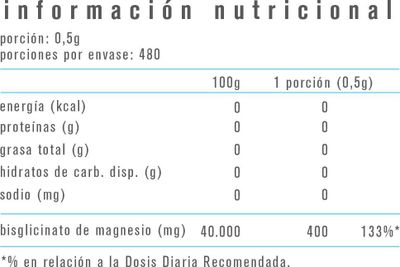 Imagen 2 del producto BISGLICINATO MAGNESIO 240GR - ALPHA MEDICA