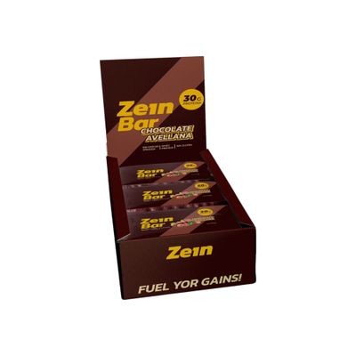 BOX DE 12 BARRAS DE PROTEINA ZEIN BAR CHOCOLATE AVELLANA 100GR - ZEIN