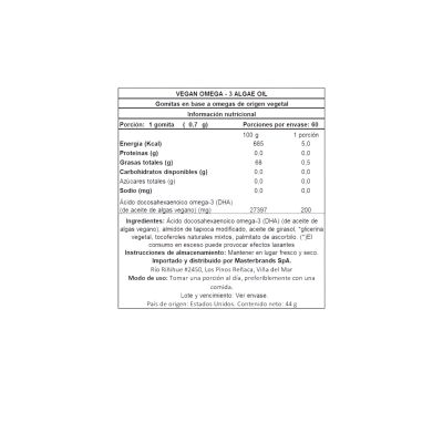 Imagen 2 del producto OMEGA 3 VEGANO CON DHA 60 SOFTGELS - NATURE'S TRUTH