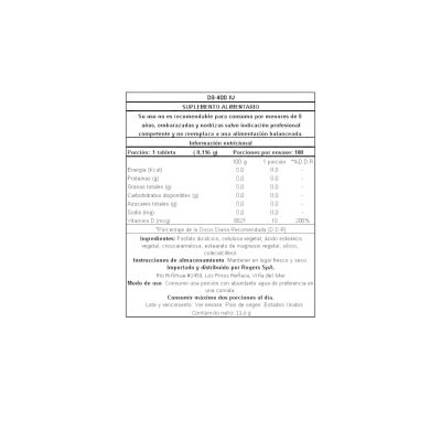 Imagen 2 del producto VITAMINA D3 400 IU 100 TABLETAS - NATURE'S TRUTH