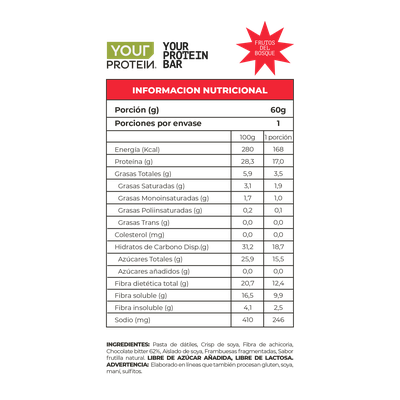 Imagen 2 del producto PACK 16 BARRAS YOUR PROTEIN BAR VEGAN FRUTOS - YOUR PROTEIN