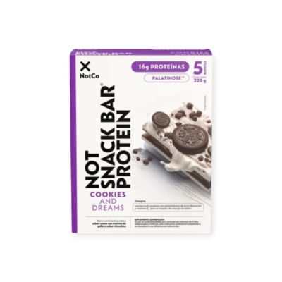 BARRAS DE PROTEINA NOTSNACK BAR COOKIES AND DREAMS 45GR 5 UNIDADES - NOTCO