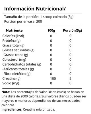 Imagen 2 del producto CREATINA 100% PURE 200 SERVICIOS 1KG - HEXACORE