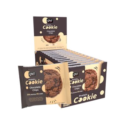 BOX 12 GALLETAS DE PROTEINA CHOCOLATE CHIPS 60 GR - QNT