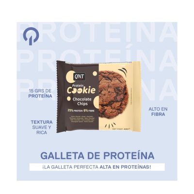 Imagen 2 del producto BOX 12 GALLETAS DE PROTEINA CHOCOLATE CHIPS 60 GR - QNT