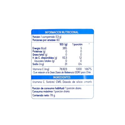 Imagen 2 del producto VITAMINA C 1000MG 60 COMPRIMIDOS - SUPLALIM