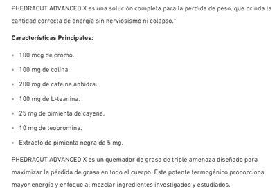 Imagen 2 del producto Phedracut Advanced Termogenico 60 Capsulas - Usn