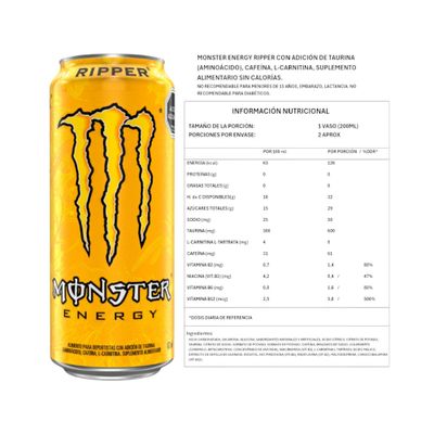 Imagen 2 del producto PACK X6 ENERGETICA RIPPER 473ML - MONSTER ENERGY