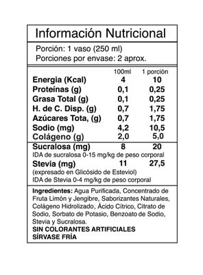 Imagen 2 del producto AGUA DE FRUTAS + COLAGENO 55OCC LIMONADA JENGIBRE - I LIKE