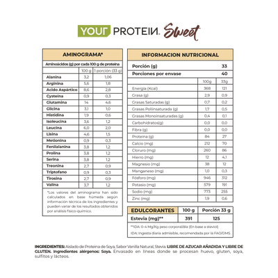 Imagen 2 del producto PROTEINA SWEET VEGAN VAINILLA 2.9LB (1.32KG)- YOUR PROTEIN