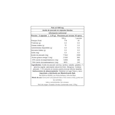 Imagen 2 del producto OMEGA 3 FISH OIL 2000MG 125 CAPS - NATURE'S TRUTH