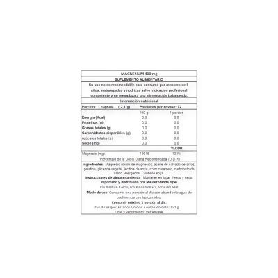 Imagen 2 del producto MAGNESIO 400MG 72 CAPSULAS BLANDAS - NATURE'S TRUTH