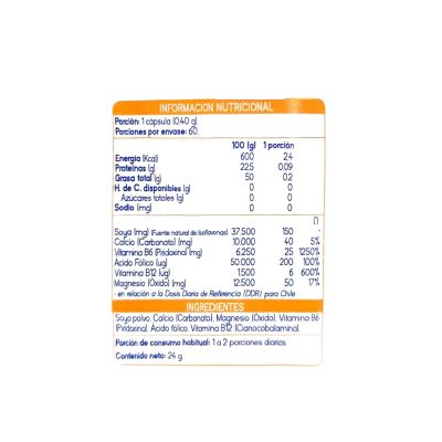 Imagen 2 del producto ISOFLAVONAS 60 CAPSULAS - SUPLALIM