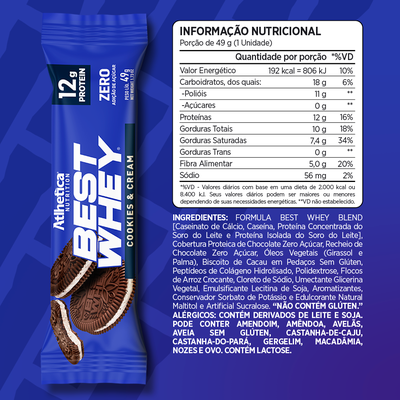 Imagen 2 del producto Box de 12 Barras Best Whey 12g Protein - Atlhetica