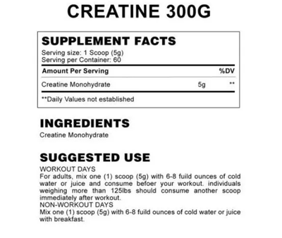 Imagen 2 del producto Creatina 100% Monohydrate - 60 SV - 300gr - Simply