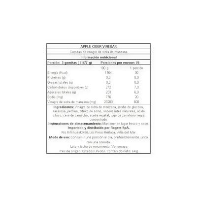 Imagen 2 del producto GOMITAS VINAGRE DE MANZANA 600MG 75 GOMITAS - NATURE'S TRUTH