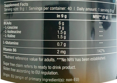 Imagen 2 del producto Bcaa zero biotech usa 40 servicios watermelon