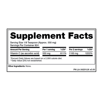 Imagen 2 del producto PURE VITAMINA C 454GR 824 SERVICIOS – MUTANT