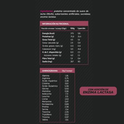 Imagen 2 del producto PROTEINA WHEY 1,1KG 35 PORCIONES FRUTILLA - ZEIN