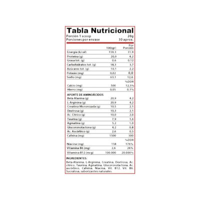 Imagen 2 del producto PRE-ENTRENO KREATOR 600GRS 30 SERVICIOS - WINKLER NUTRITION