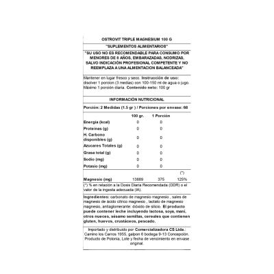 Imagen 2 del producto TRIPLE MAGNESIO 100GR - OSTROVIT