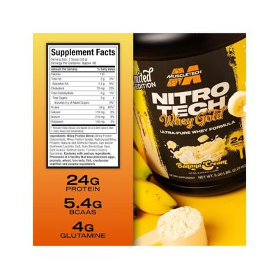 Imagen 2 del producto NITRO TECH WHEY GOLD EDICIÓN LIMITADA 5 LBS BANANA CREAM - MUSCLETECH