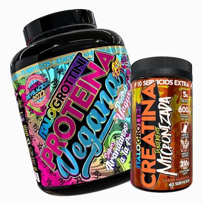 Proteina Vegana 73s Arandanos + Creatina 40s Naranja