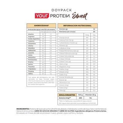 Imagen 2 del producto PROTEINA WHEY SWEET VAINILLA 1.4LB (660GR)- YOUR PROTEIN