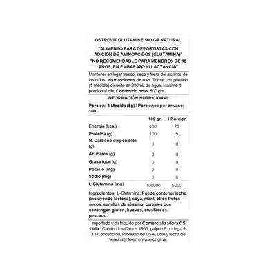 Imagen 2 del producto GLUTAMINA MICRONIZADA 500GR - OSTROVIT