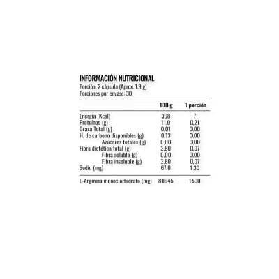 Imagen 2 del producto L- ARGININA 1500MG 60 CAPSULAS - STRONGEST