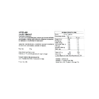Imagen 2 del producto CALCIO 600MG + VITAMINA D 60 TABLETAS - KIFFER
