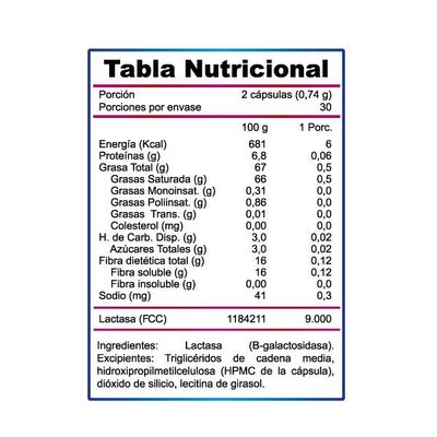 Imagen 2 del producto LACTASA ENZIMA DIGESTIVA 30 PORCIONES - WINKLER NUTRITION 