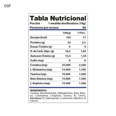 Imagen 2 del producto Pre-entreno - Creatina - Gluta - Taurina - Berries 600 gr.