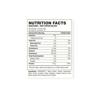 Imagen 2 del producto PROTEINA MUSCLE WHEY 4.8LB 64 SV VAINILLA - HEXACORE