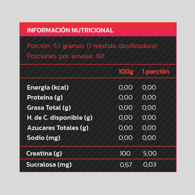 Imagen 2 del producto CREATINA MONOHIDRATADA Y MICRONIZADA 308GR SANDIA - ZEIN