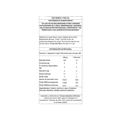 Imagen 2 del producto OMEGA 3 FISH OIL 90 CAPSULAS - USN