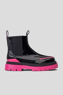 Botín Cuero Gaff Fucsia Liverta By Landazuri