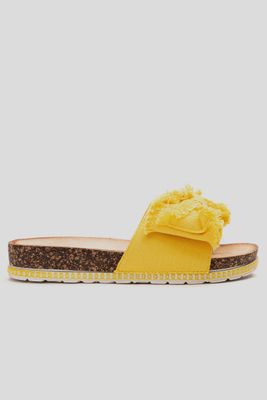 Sandalia Mujer Amarillo Lazo Chancleta