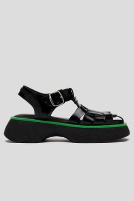 Imagen 1 del producto Sandalía Cuero Narval Negro/Verde Landazuri