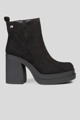 Botín Mujer Negro Gamuza Hiriko Boteli