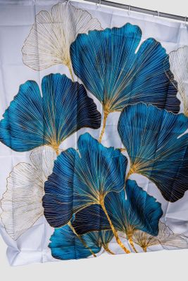 Imagen 2 del producto Cortina de Ducha Con Argollas Blanca Estampado Chinitown