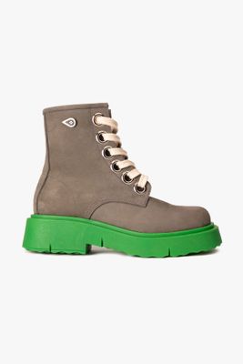 Botín Cuero Atenea Gris Verde Landazuri