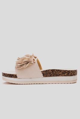 Imagen 2 del producto Sandalia Mujer Beige Flowers Chancleta