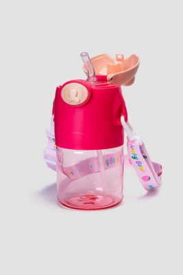 Botella Portatil De Agua 650ml Con Correa Rosado Chinitown