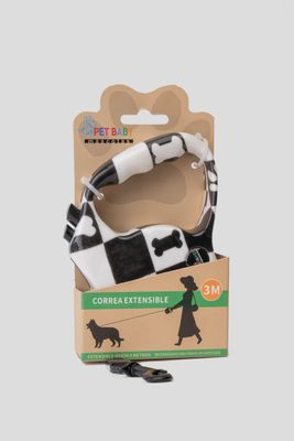 Correa Retráctil con Diseño Negro Blanco Chinitown