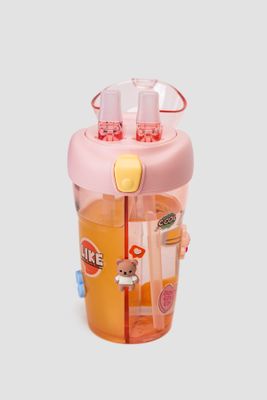 Botella Doble Compartimiento Con Stickers Rosado Chinitown